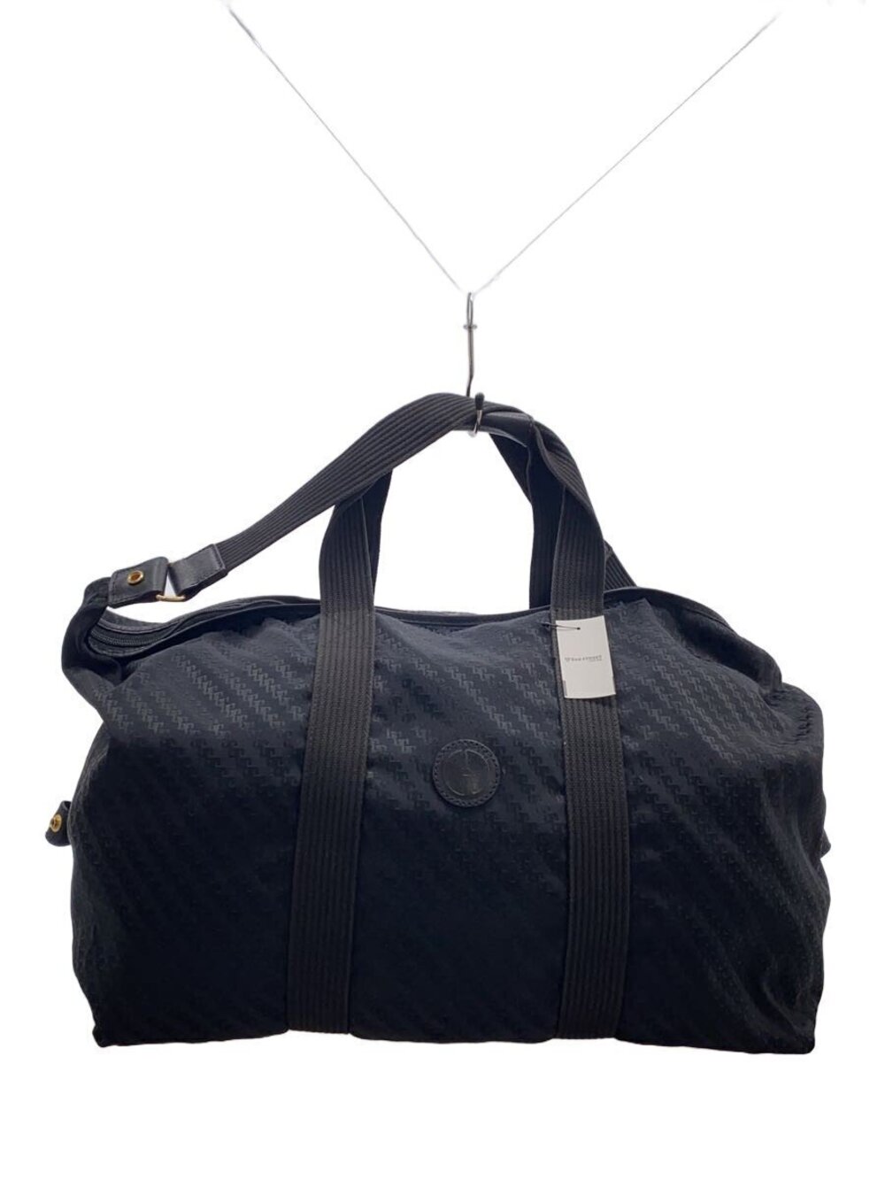 Gucci black canvas weekender duffel bag all over monogram web